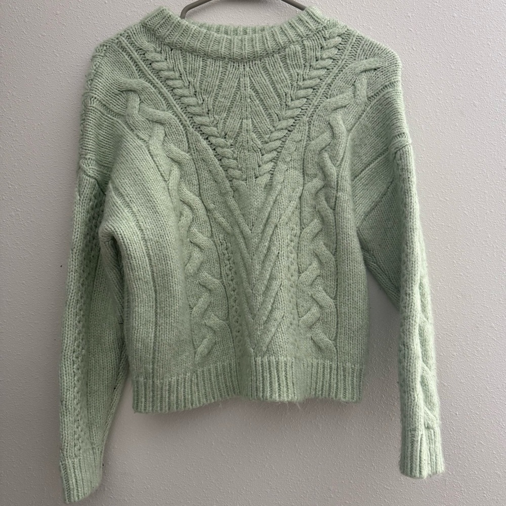 a new day Light Green Cable Knit Sweater